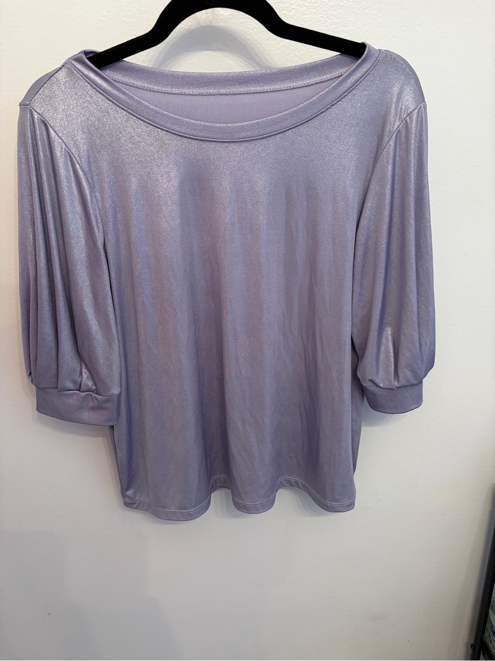 Lilac Shimmer 3/4 Sleeve Women’s Top